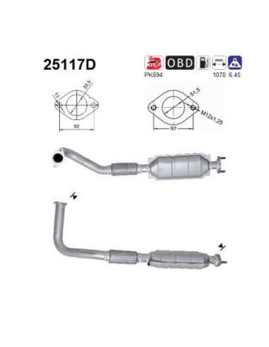 Catalizador As 25117D - KIA CERATO 2.0TD 112CV