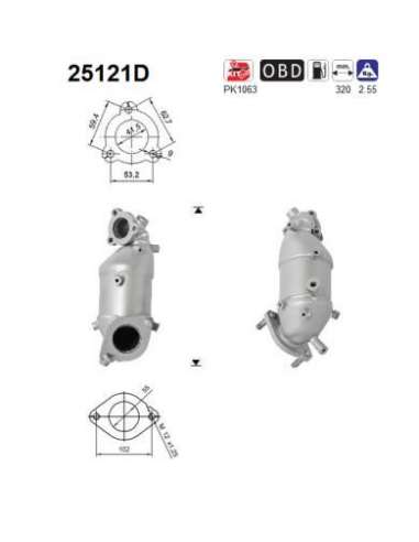 Catalizador As 25121D - AS Catalizador KIA CEED 2.0T