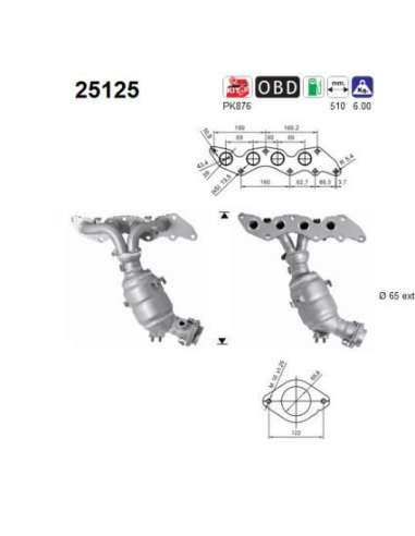 Catalizador As 25125 - AS MAZDA MX5 1.8i16V125CV