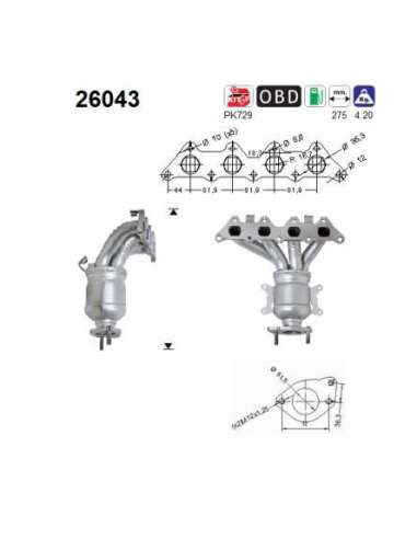 Catalizador As 26043 - MITSUBISHI SPACE STAR 98CV A