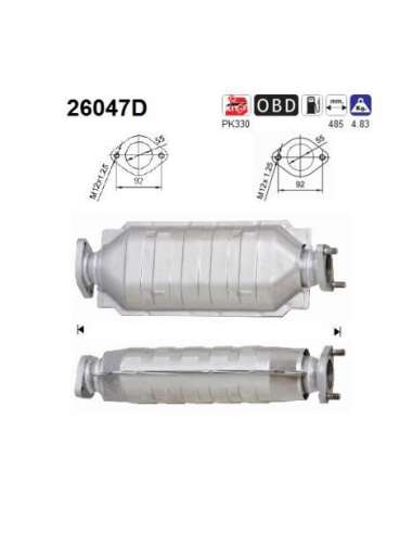 Catalizador As 26047D - MITSUBISHI L200 2.0ST 115CV