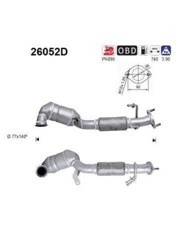 Catalizador As 26052D - MITSUBISHI OUTLANDER 2.0TD D