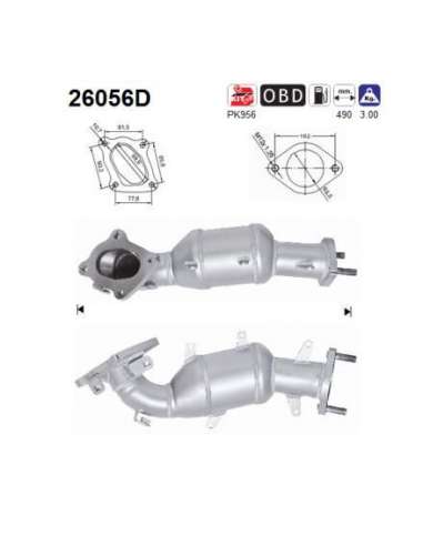 Catalizador As 26056D - Montero 3.2TD DID 3200 cc