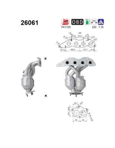 Catalizador As 26061 - AS Catalizador MITSUBISHI OUT