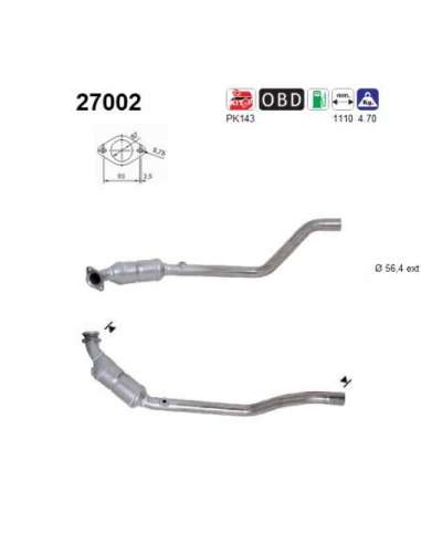 Catalizador As 27002 - JAGUAR S-TYPE 3.0 V6 238CV