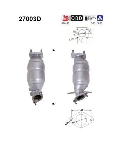 Catalizador As 27003D -  EXTINGUIDA JAGUAR X-TYPE 2.0TD  130CV