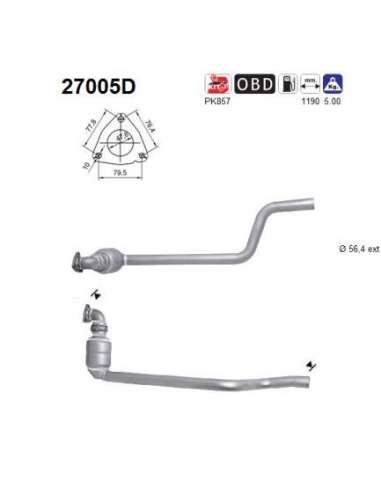 Catalizador As 27005D - JAGUAR STYPE 2.7TD V6 207CV