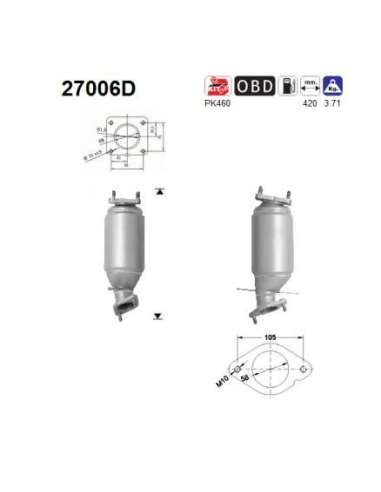 Catalizador As 27006D - X-TYPE 2.2TD 2198 cc 114 Kw