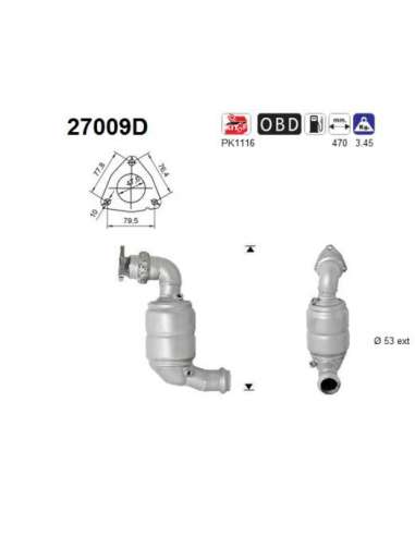 Catalizador As 27009D - AS JAGUAR XF 2.7TD DPF 207