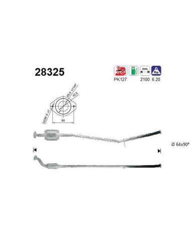 Catalizador As 28325 - PEUGEOT 205-1.1/1.4-GL/GR