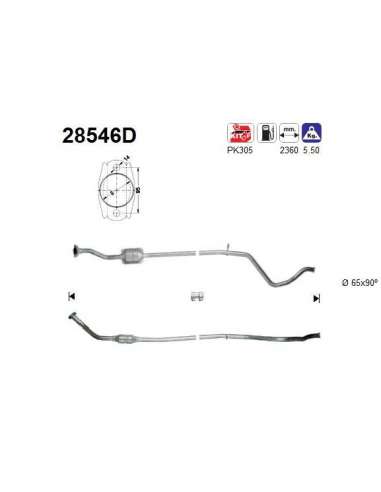 Catalizador As 28546D - PEUGEOT 306 1.9D 3