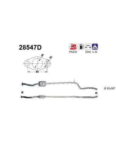 Catalizador As 28547D - PEUGEOT 106 1.5D