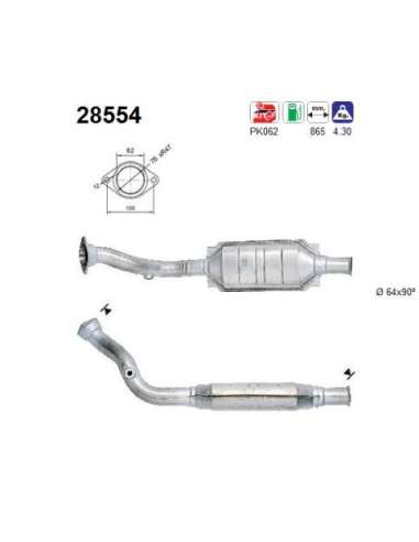 Catalizador As 28554 - PEUGEOT 405 1.8I 8V 7/9