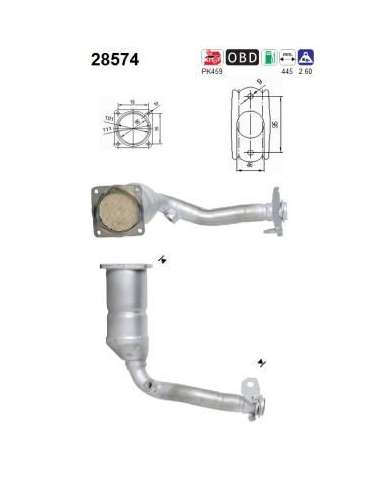 Catalizador As 28574 - PEUGEOT 206 1.6I 16V 10/0