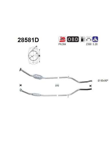 Catalizador As 28581D - PEUGEOT 205 1.9D