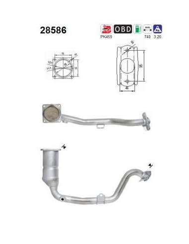 Catalizador As 28586 - PEUGEOT 307 1.6I 16V AUTOM 4