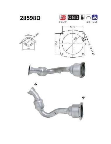 Catalizador As 28598D - PEUGEOT 807 2.0TD HDI 110CV