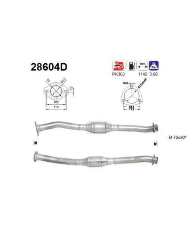 Catalizador As 28604D - PEUGEOT BOXER 1.9TD 90CV