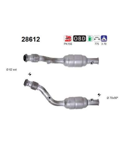 Catalizador As 28612 -  EXTINGUIDA PEUGEOT 307 2.0i CA BRIO-COUPE