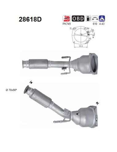 Catalizador As 28618D - PEUGEOT 407 2.0 TD HDi 136CV