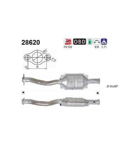 Catalizador As 28620 - PEUGEOT 106 1.6i 120CV