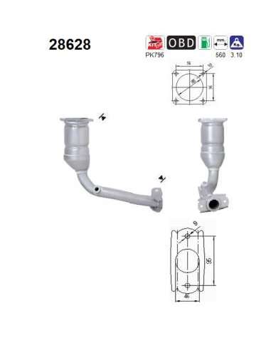 Catalizador As 28628 - PEUGEOT 206 1.4i 75CV