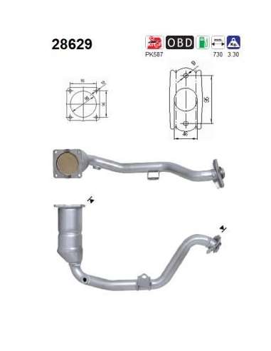 Catalizador As 28629 - PEUGEOT 307 1.6 16V 109CV