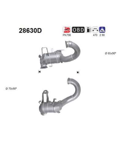 Catalizador As 28630D -  EXTINGUIDA PEUGEOT 807 2.0TD H DI 136CV