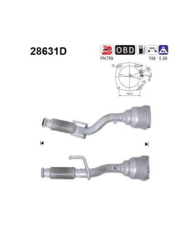 Catalizador As 28631D - PEUGEOT 807 2.0TD HDI 136CV