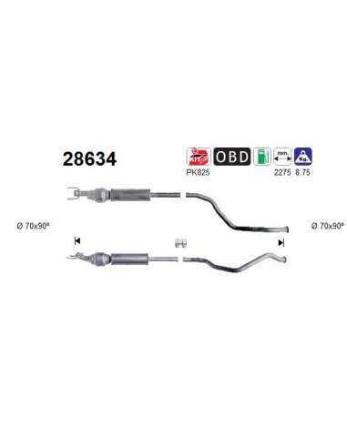 Catalizador As 28634 - PEUGEOT 307 2.0i 16V 140CV