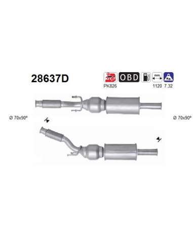 Catalizador As 28637D - PEUGEOT 407 2.0TD HDI 136CV