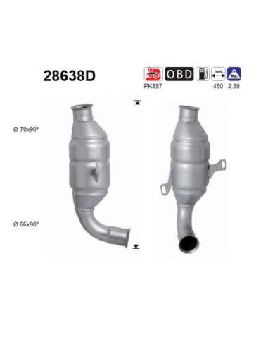 Catalizador As 28638D - PEUGEOT 206 1.4TD HDI 68CV