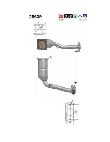 Catalizador As 28639 - PEUGEOT 206CC 1.6i 109CV