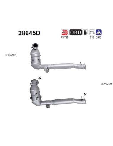 Catalizador As 28645D - PEUGEOT 407 2.7TD HDi 204CV