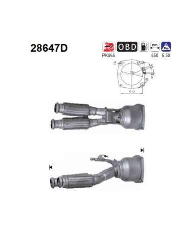 Catalizador As 28647D - PEUGEOT 407 2.7 TD HDI 204CV