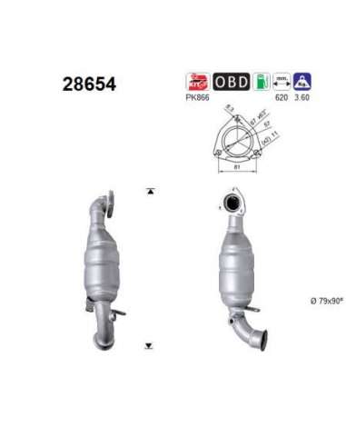 Catalizador As 28654 - PEUGEOT 207CC 1.6i 150CV