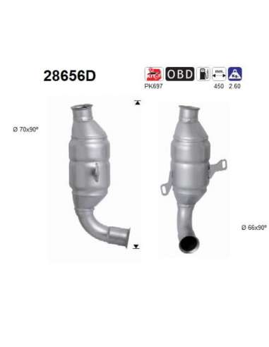 Catalizador As 28656D -  EXTINGUIDA PEUGEOT 206 1.4TD H DI 68CV