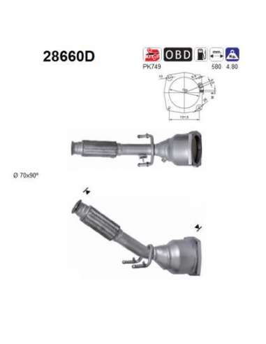 Catalizador As 28660D - PEUGEOT 407 2.0TD HDi FAP 13