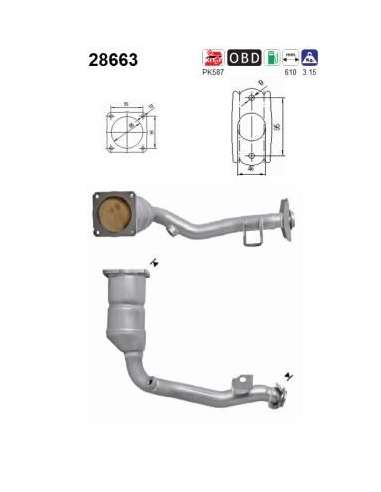 Catalizador As 28663 - PEUGEOT 207 1.4i 73CV