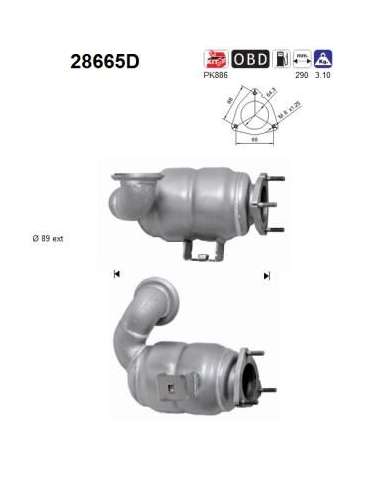 Catalizador As 28665D - PEUGEOT BOXER 2.2TD HDi 120C