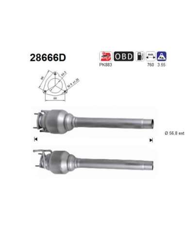 Catalizador As 28666D - PEUGEOT BOXER 2.2TD HDi 120C