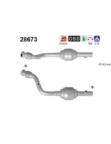 Catalizador As 28673 - C8 2.2i 16V 2230 cc 116 Kw /