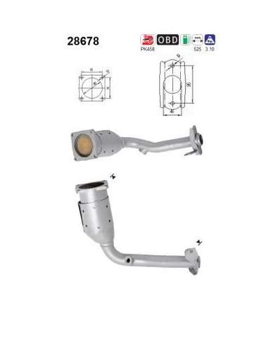 Catalizador As 28678 - PEUGEOT 206 1.1i 60CV