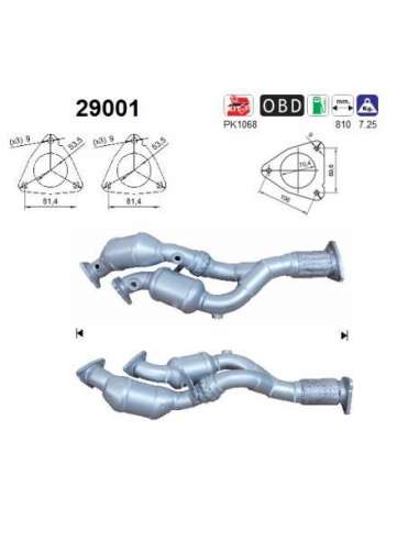 Catalizador As 29001 - PORSCHE CAYENNE 3.2 V6 250C