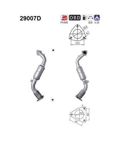 Catalizador As 29007D -  EXTINGUIDA PORSCHE CAYENNE 3.0  DPF 240