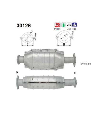 Catalizador As 30126 - RENAULT CLIO 1.2I/1.4