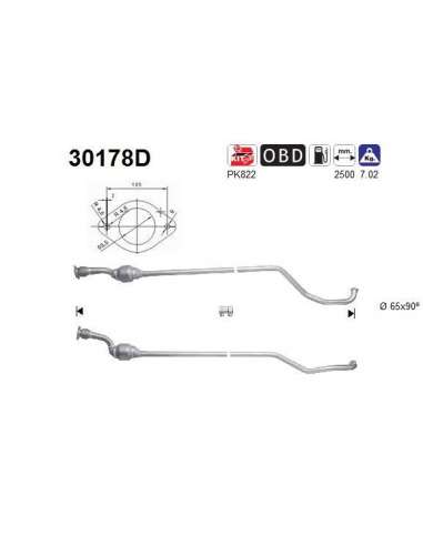 Catalizador As 30178D - RENAULT VELSATIS 2.2 TD 113C