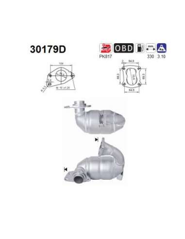 Catalizador As 30179D - RENAULT SCENIC 1.5TD DCI 86C