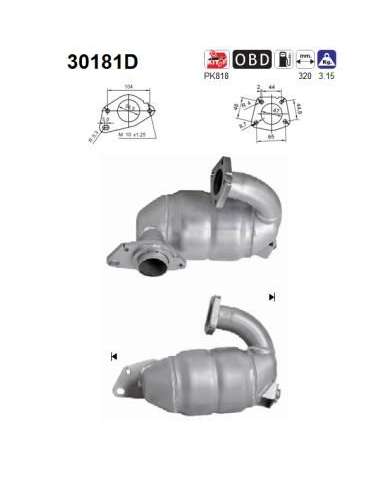 Catalizador As 30181D -  EXTINGUIDA RENAULT MEGANE 1.5i  TD DCi 1