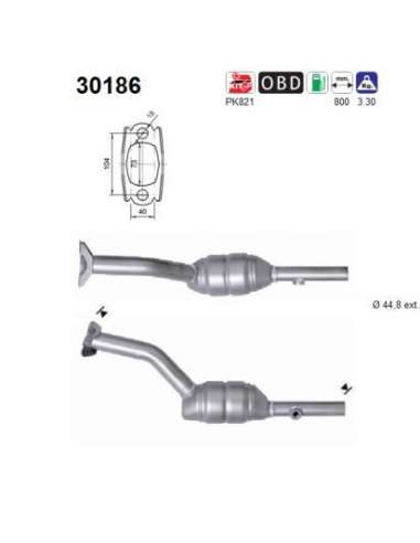 Catalizador As 30186 - RENAULT CLIO 1.2i 75CV